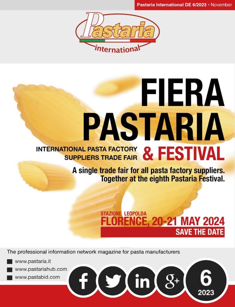 The cover of Pastaria International DE 6/2023, a magazine for pasta manufacturers
